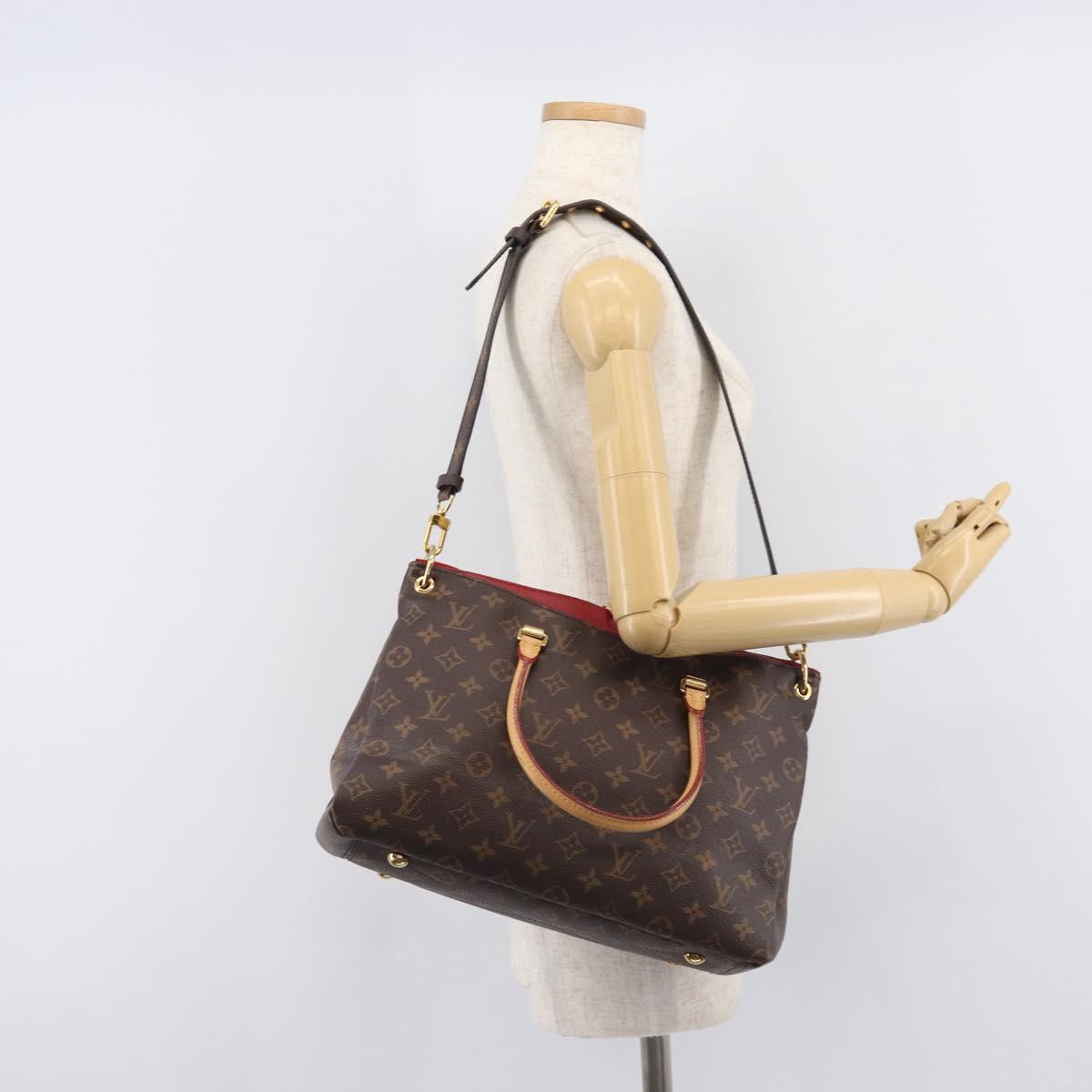 LOUIS VUITTON Monogram Pallas MM Hand Bag 2way Red M41175 LV Auth ep16688V