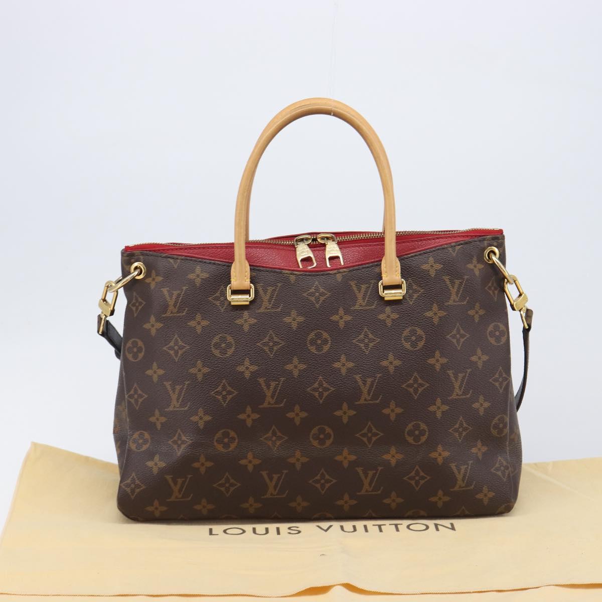 LOUIS VUITTON Monogram Pallas MM Hand Bag 2way Red M41175 LV Auth ep16688V