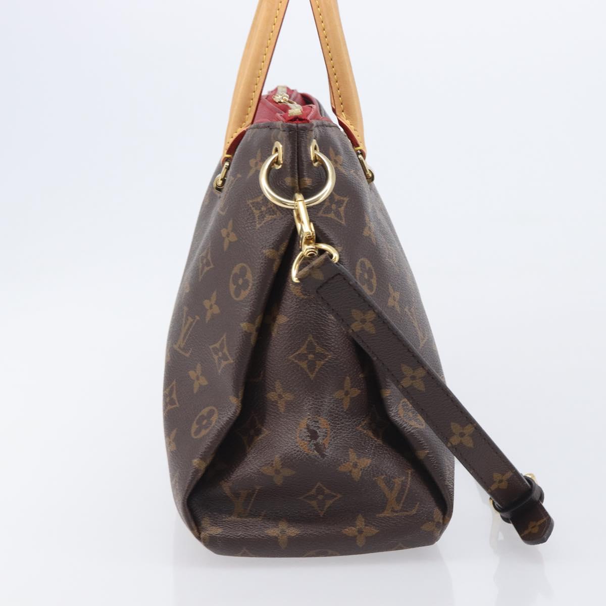 LOUIS VUITTON Monogram Pallas MM Hand Bag 2way Red M41175 LV Auth ep16688V