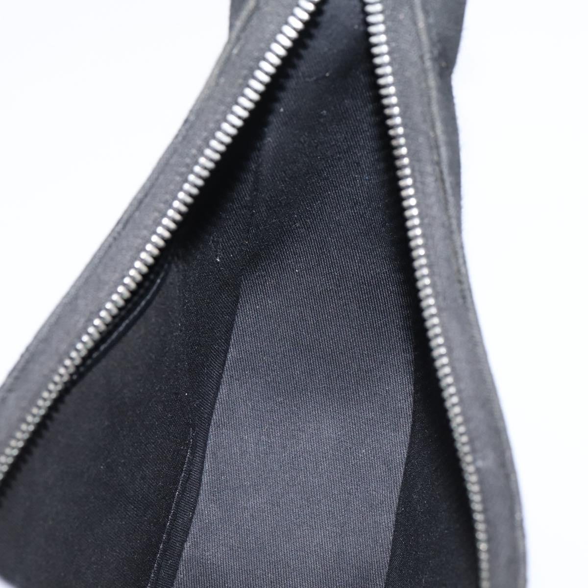 CELINE Ava Medium Shoulder Bag Canvas Black Silver Auth ep16692M