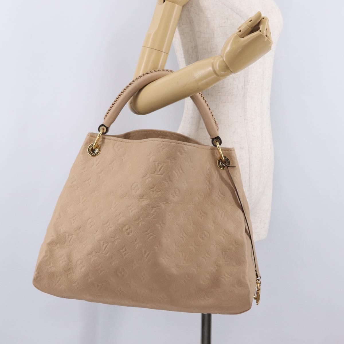 LOUIS VUITTON Monogram Empreinte Artsy MM Bag Beige M93449 LV Auth ep16696V