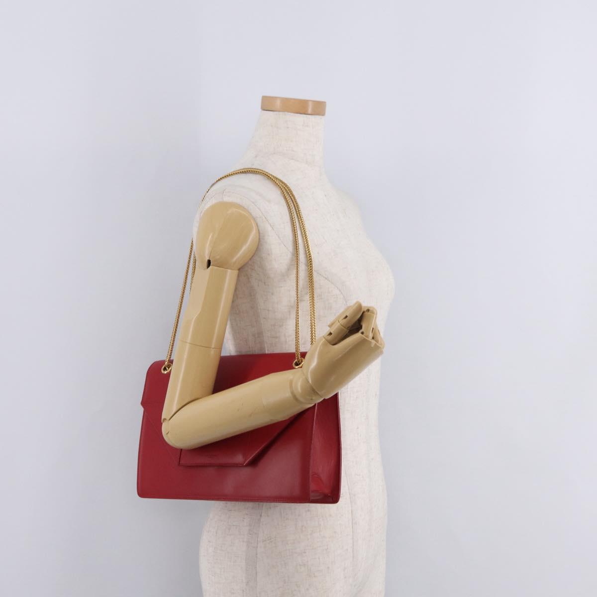 Saint Laurent Betty Chain Shoulder Bag Leather Red Gold 314515 Auth ep16701V