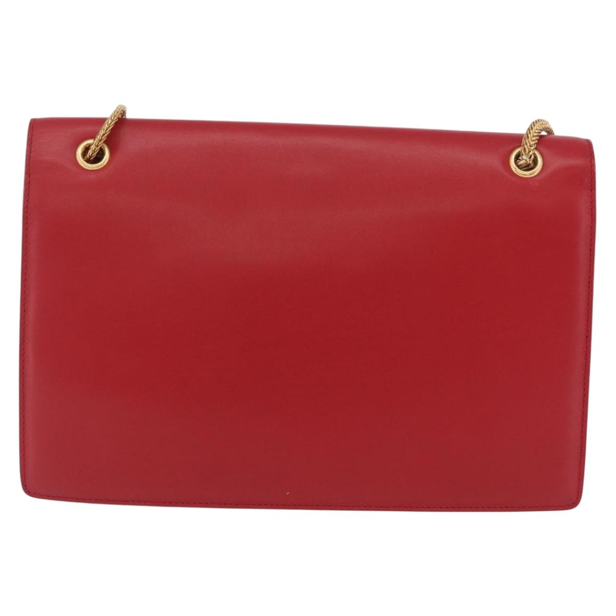 Saint Laurent Betty Chain Shoulder Bag Leather Red Gold 314515 Auth ep16701V