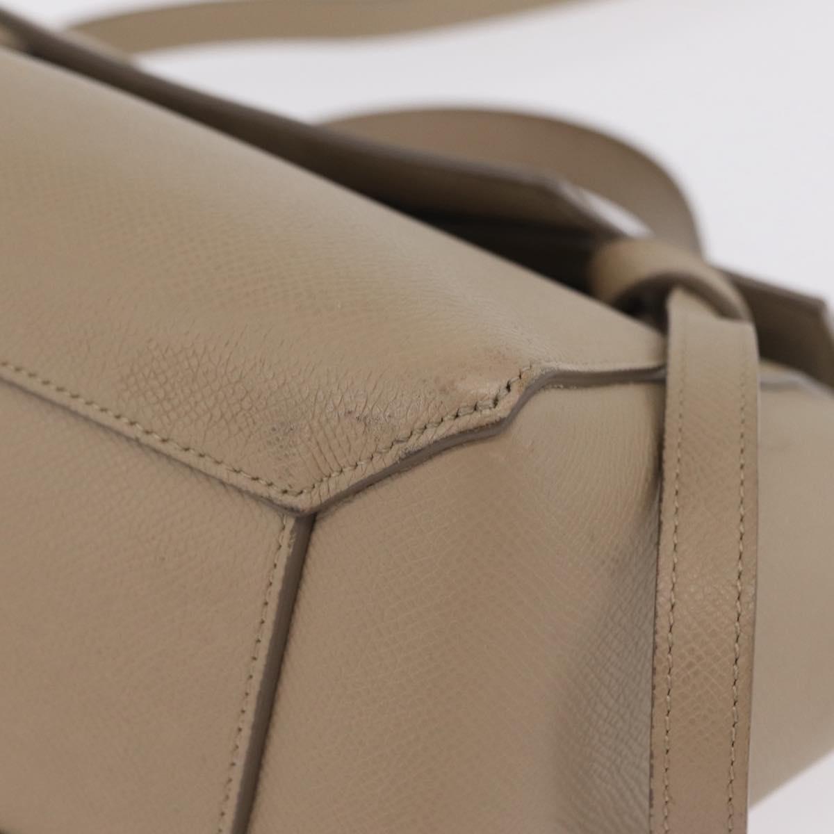 CELINE Belt Bag Hand Bag Leather 2way Beige Gold Tone Auth ep16703V