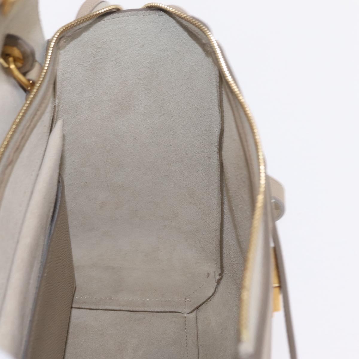 CELINE Belt Bag Hand Bag Leather 2way Beige Gold Tone Auth ep16703V
