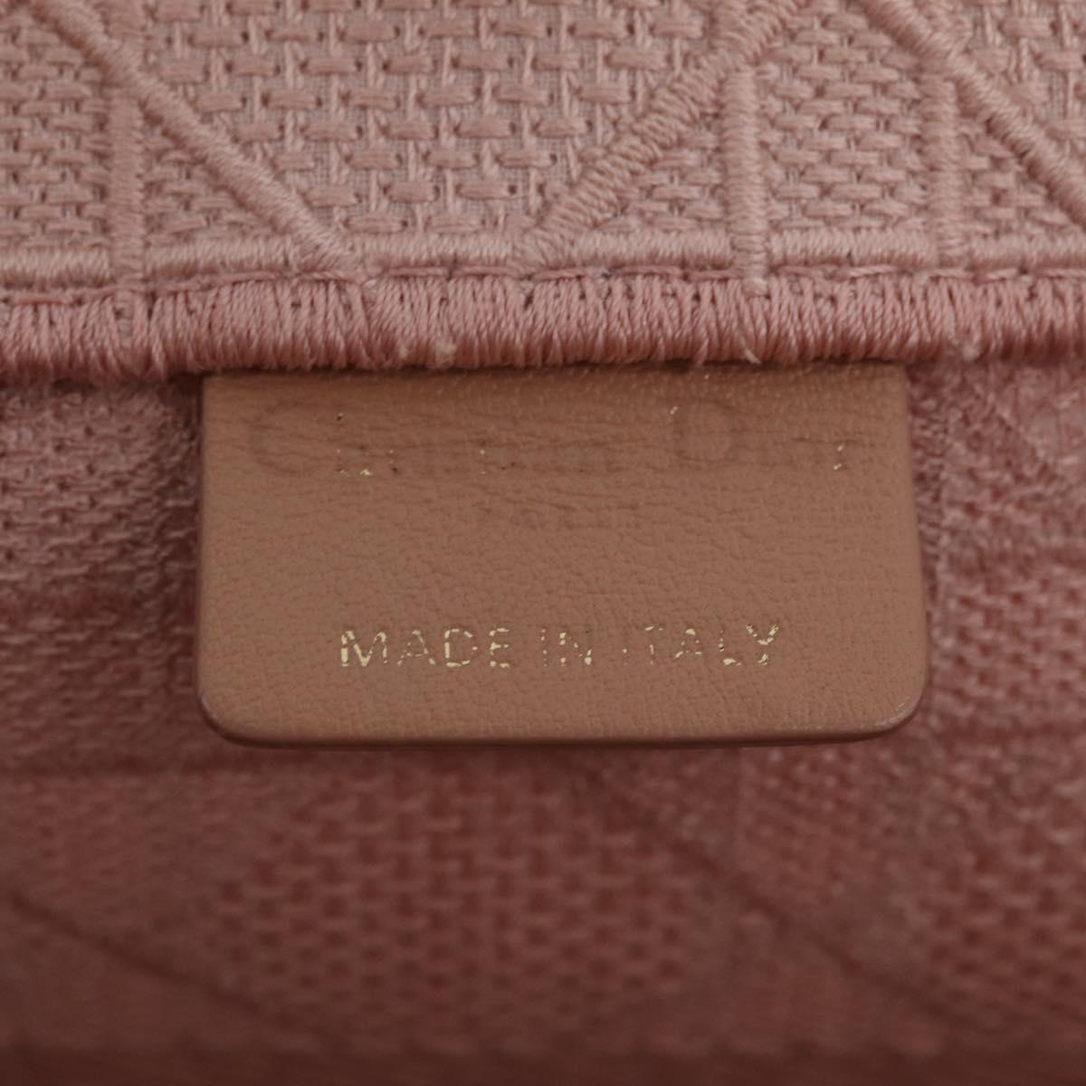 Christian Dior Book Tote Tote Bag Canvas Pink Auth ep16706M