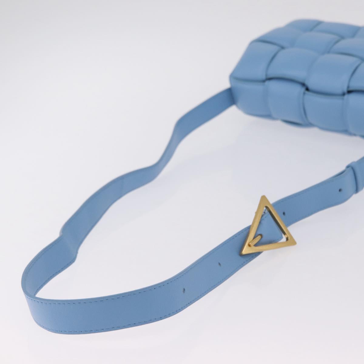 Bottega Veneta MAXI INTRECCIATO Padded Cassette Bag Leather Blue Auth ep16715M