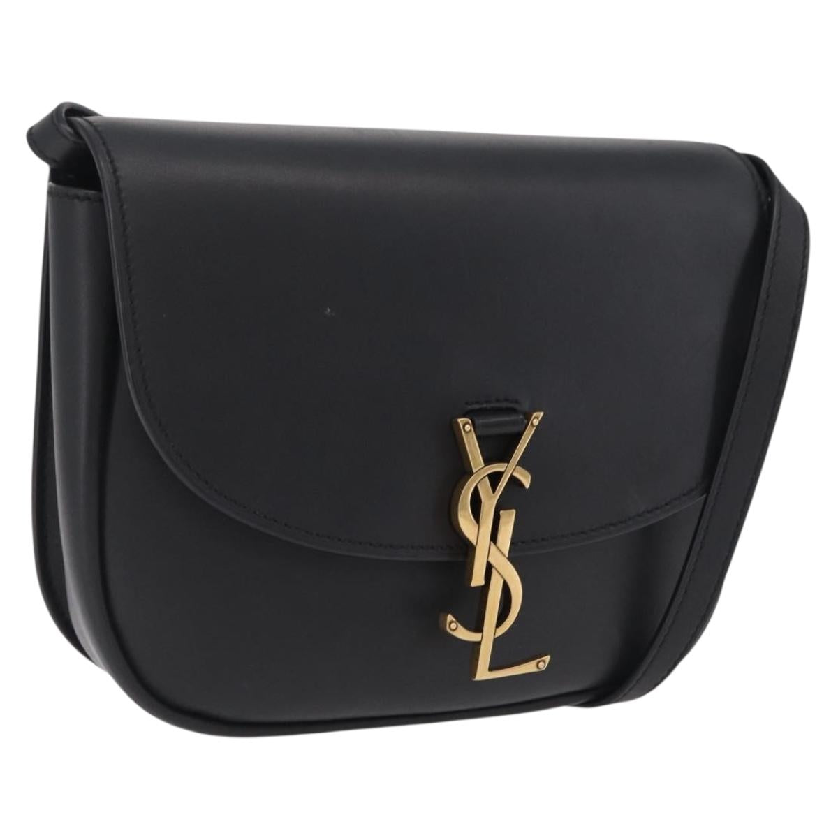 Saint Laurent Kaia Small Satchel Shoulder Bag Leather Black 634818 Auth ep16716V