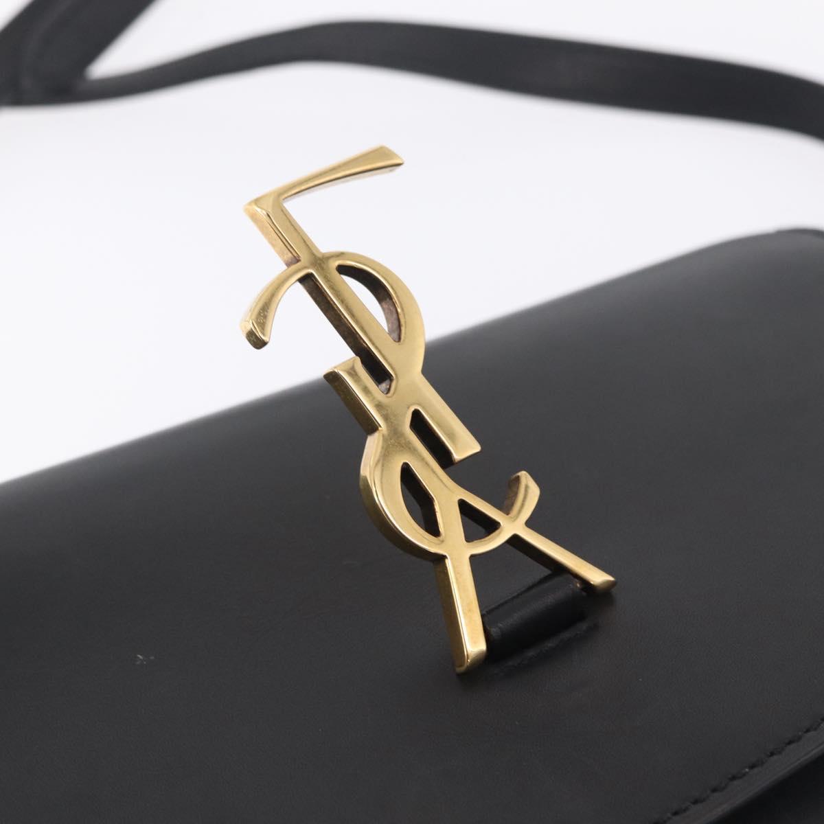 Saint Laurent Kaia Small Satchel Shoulder Bag Leather Black 634818 Auth ep16716V