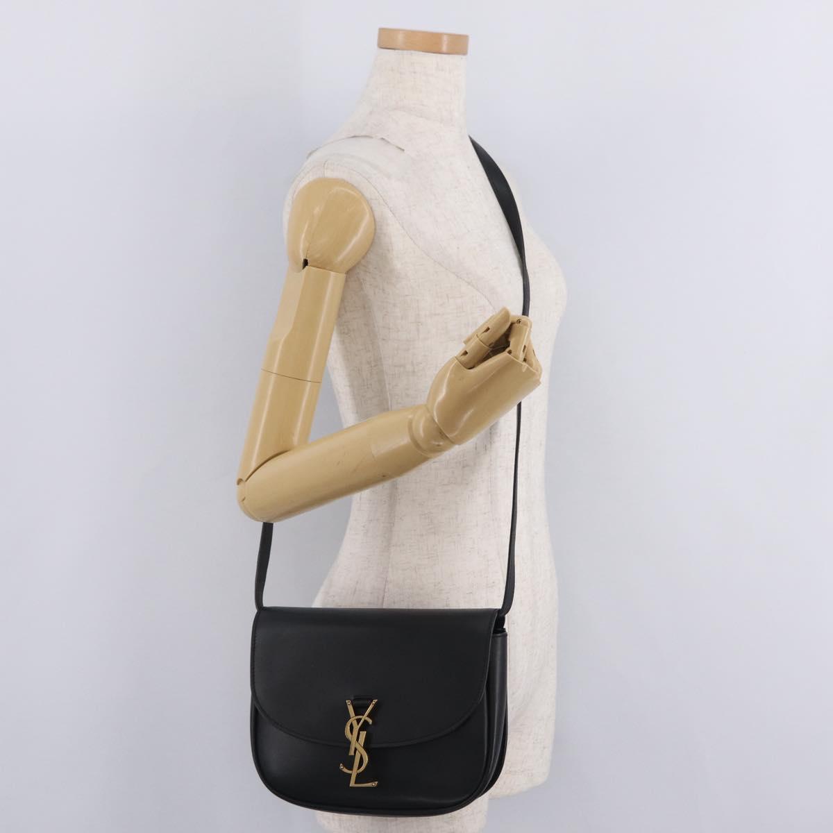Saint Laurent Kaia Small Satchel Shoulder Bag Leather Black 634818 Auth ep16716V