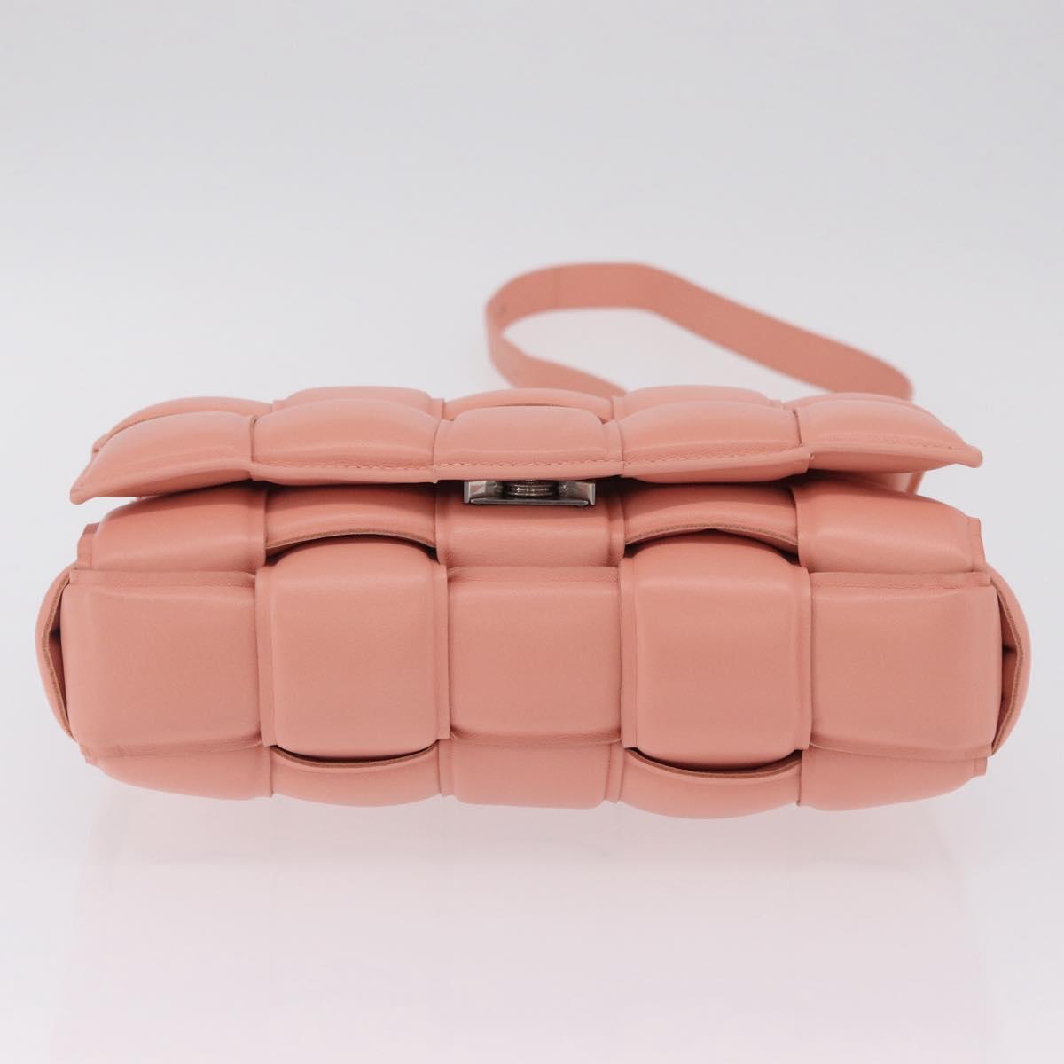 Bottega Veneta MAXI INTRECCIATO Padded Cassette Bag Leather Pink Auth ep16717M