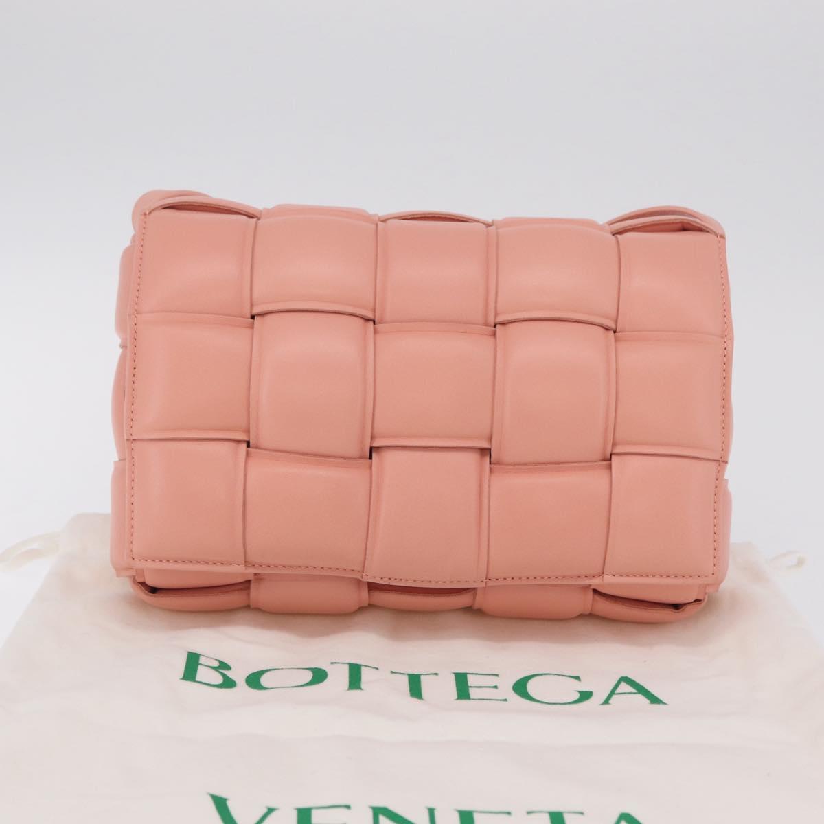 Bottega Veneta MAXI INTRECCIATO Padded Cassette Bag Leather Pink Auth ep16717M