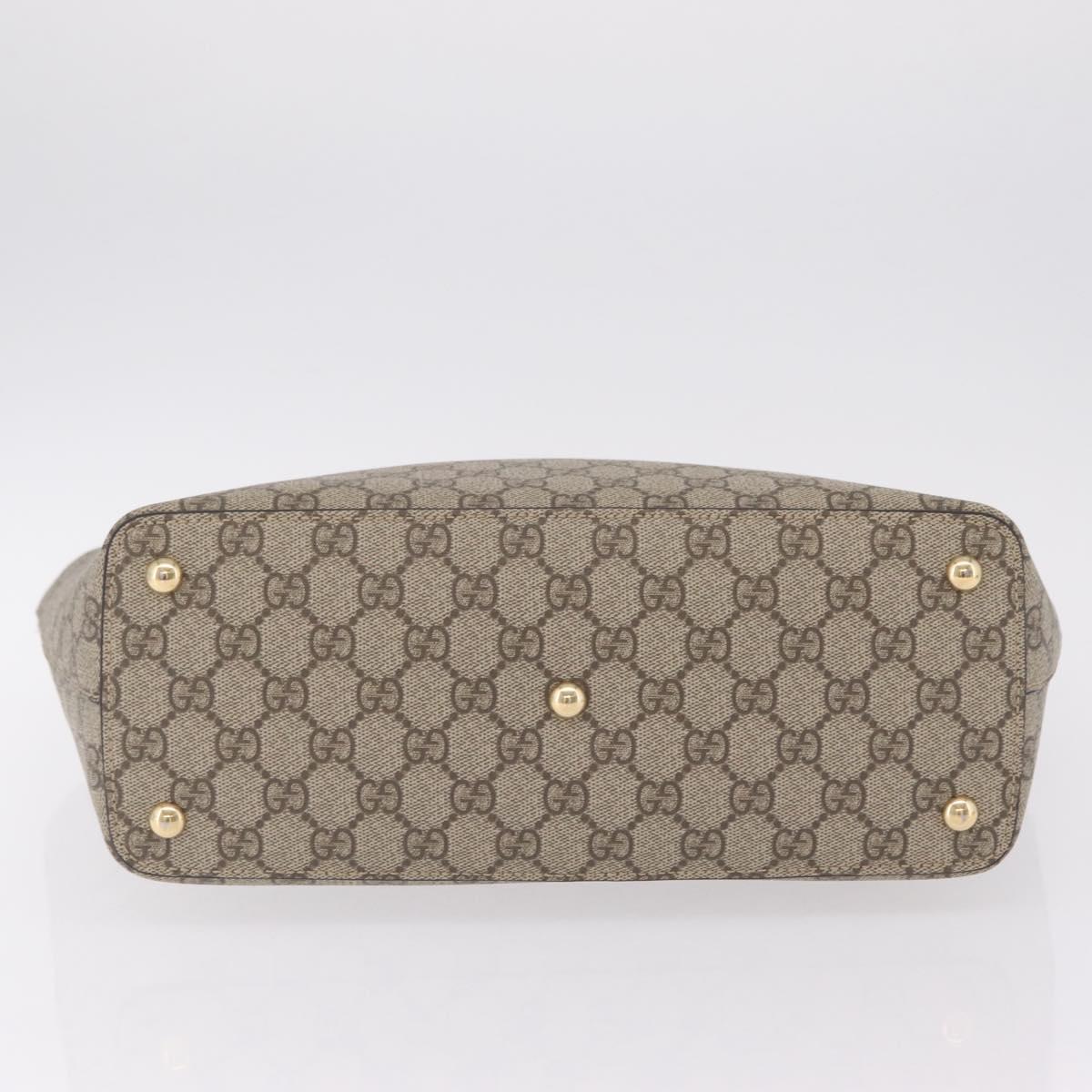 GUCCI GG Supreme Tote Bag PVC Beige Gold Tone 415721 Auth ep16718M
