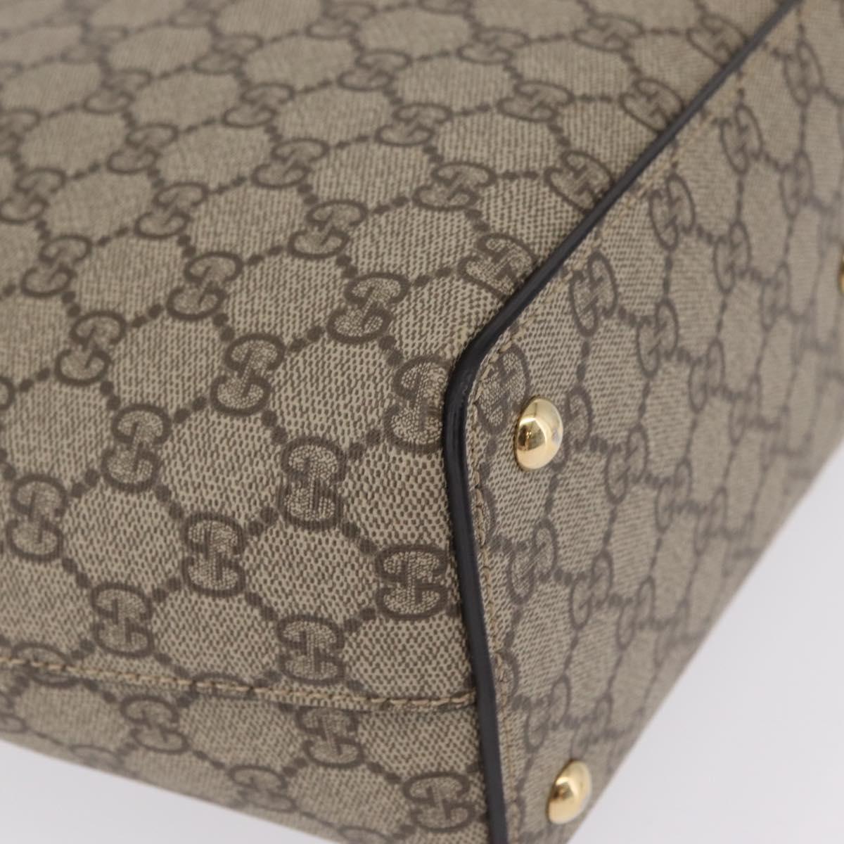 GUCCI GG Supreme Tote Bag PVC Beige Gold Tone 415721 Auth ep16718M