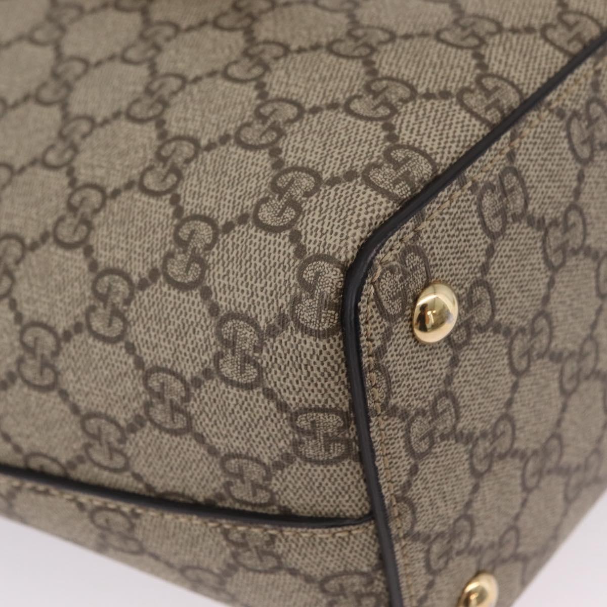 GUCCI GG Supreme Tote Bag PVC Beige Gold Tone 415721 Auth ep16718M