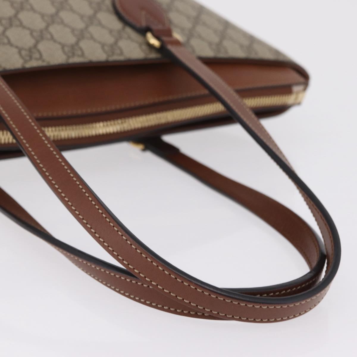 GUCCI GG Supreme Tote Bag PVC Beige Gold Tone 415721 Auth ep16718M