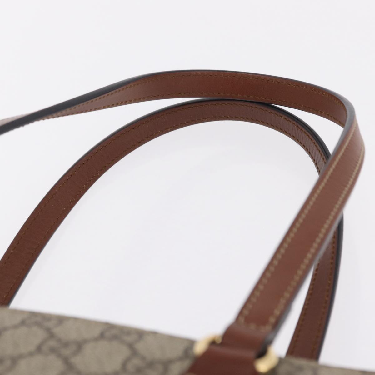 GUCCI GG Supreme Tote Bag PVC Beige Gold Tone 415721 Auth ep16718M