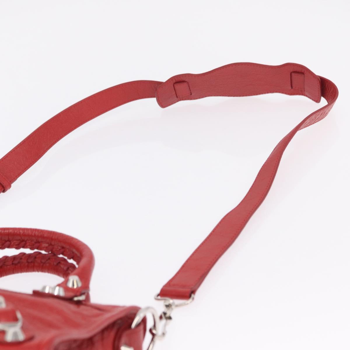 Balenciaga Classic Mini City Hand Bag Leather 2way Red 300295 Auth ep16728M