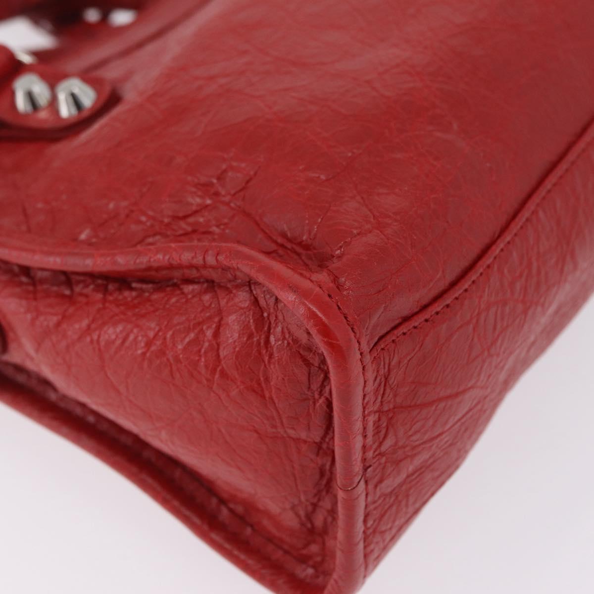 Balenciaga Classic Mini City Hand Bag Leather 2way Red 300295 Auth ep16728M