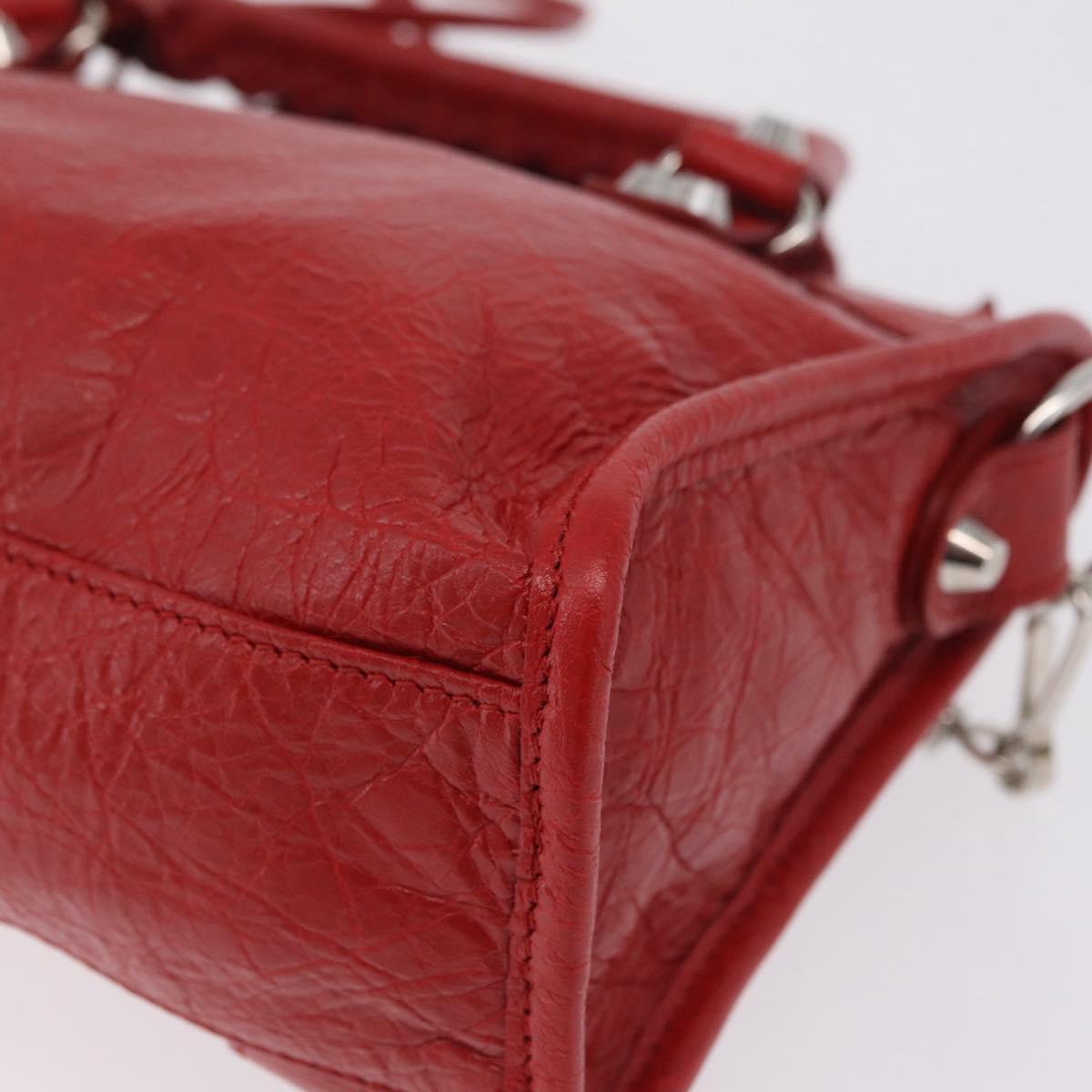 Balenciaga Classic Mini City Hand Bag Leather 2way Red 300295 Auth ep16728M