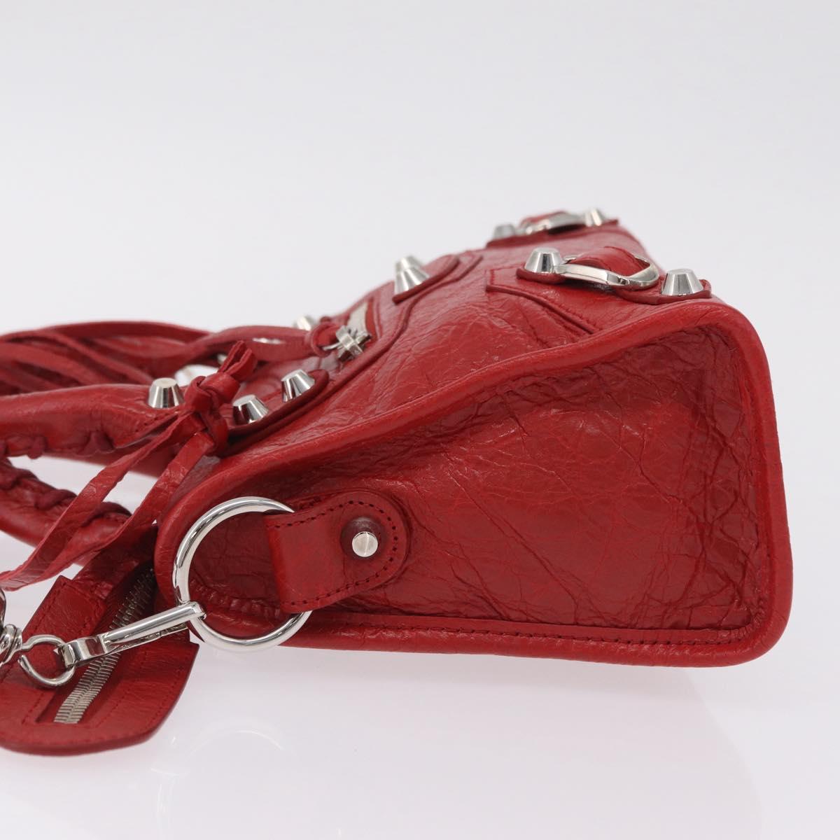 Balenciaga Classic Mini City Hand Bag Leather 2way Red 300295 Auth ep16728M