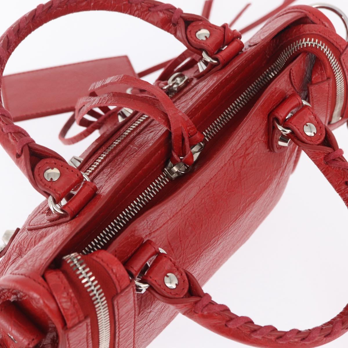 Balenciaga Classic Mini City Hand Bag Leather 2way Red 300295 Auth ep16728M