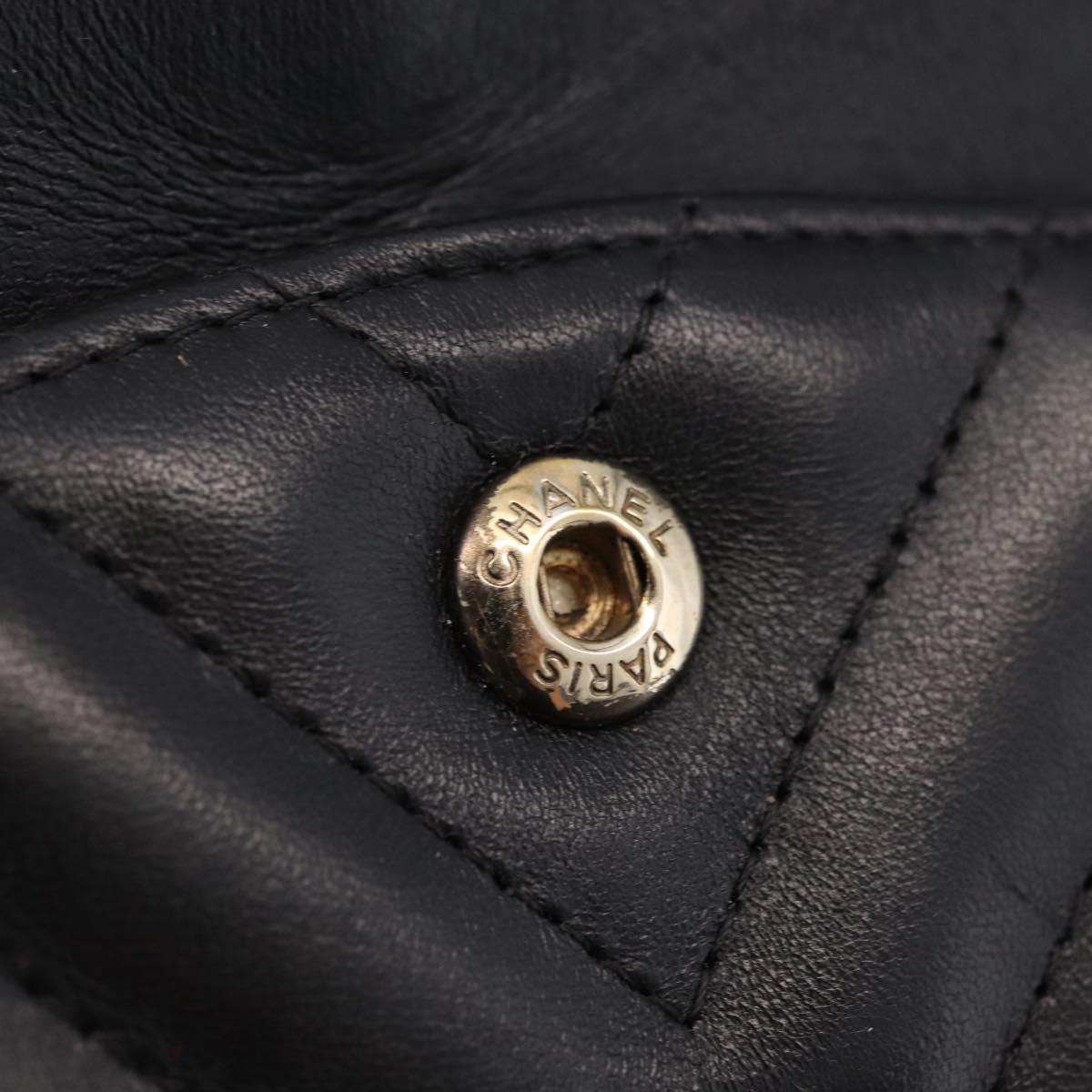 CHANEL V-stitch Double Flap Chain Shoulder Bag Lamb Skin Black CC ep16740SAM
