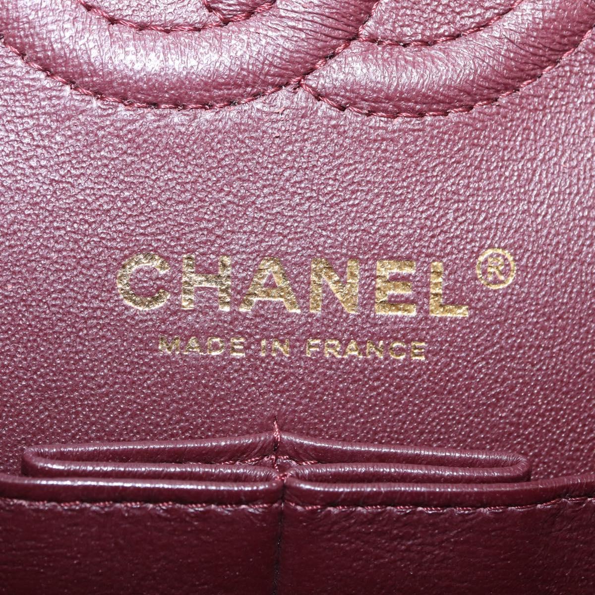 CHANEL V-stitch Double Flap Chain Shoulder Bag Lamb Skin Black CC ep16740SAM