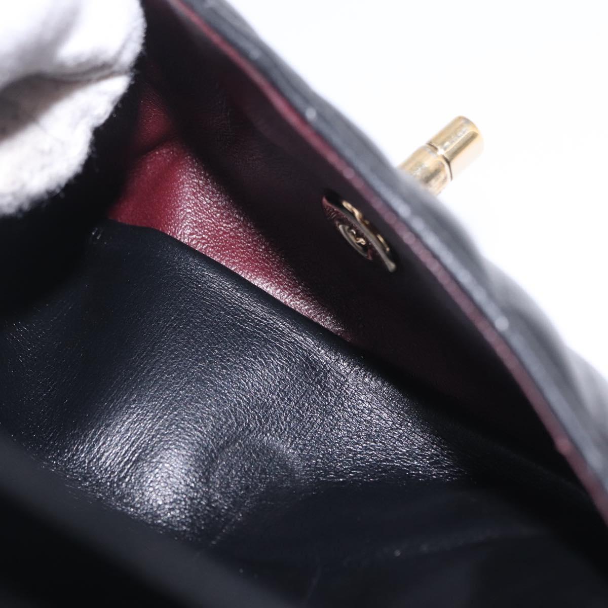 CHANEL V-stitch Double Flap Chain Shoulder Bag Lamb Skin Black CC ep16740SAM