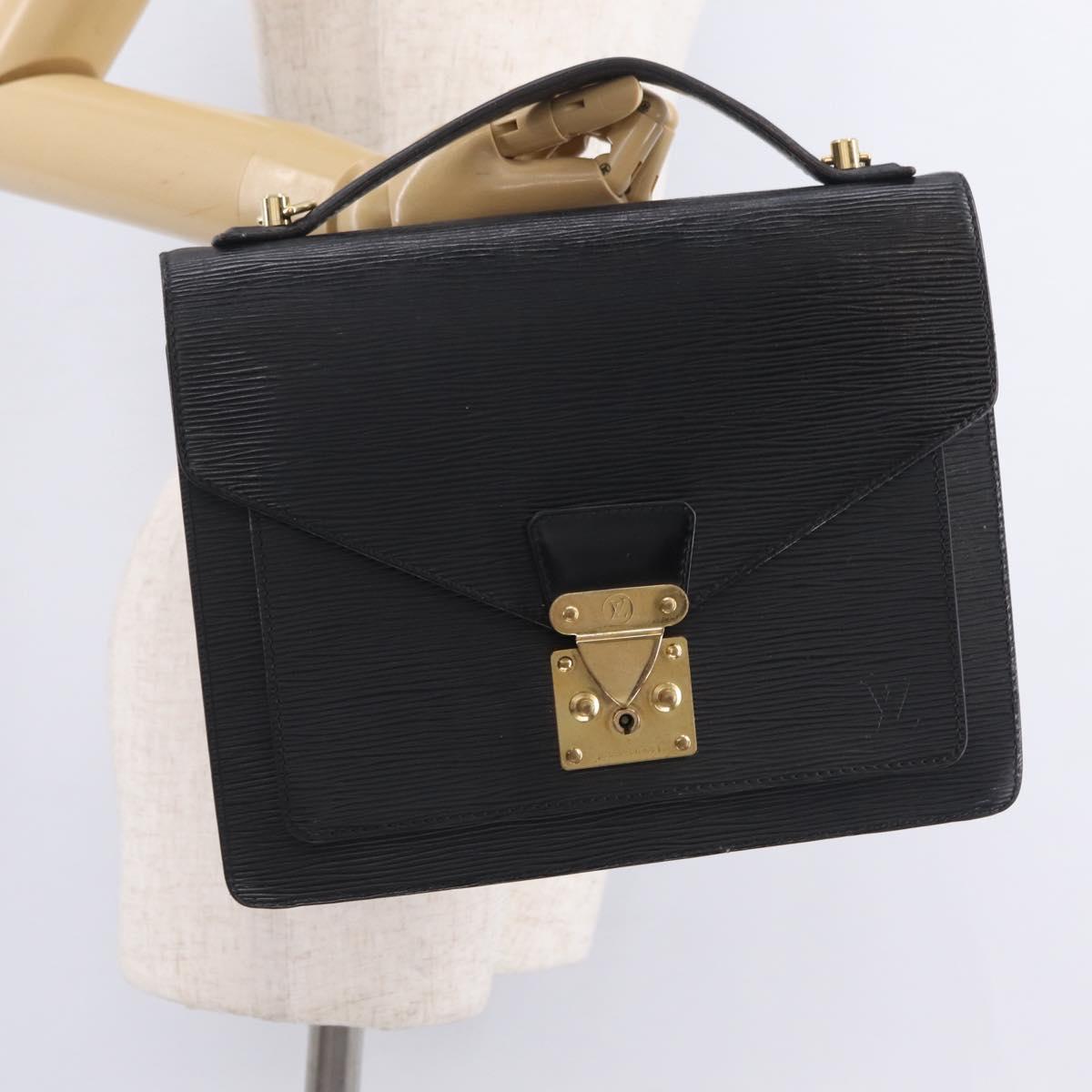 LOUIS VUITTON Epi Monceau 28 Hand Bag Black M52122 LV Auth ep16756