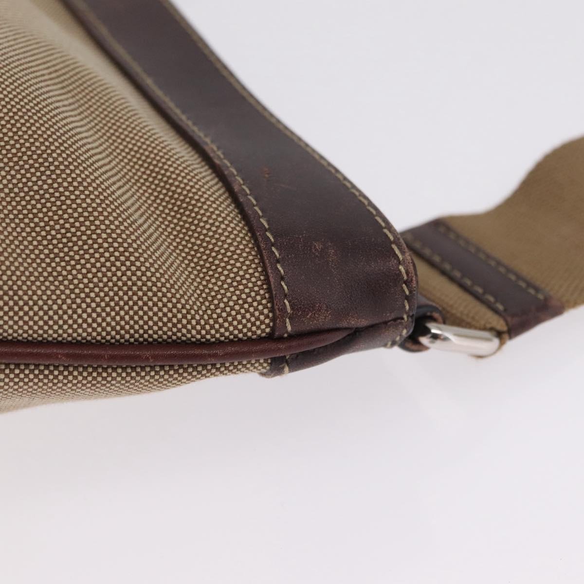 PRADA Shoulder Bag Canvas Beige Silver Auth ep16765