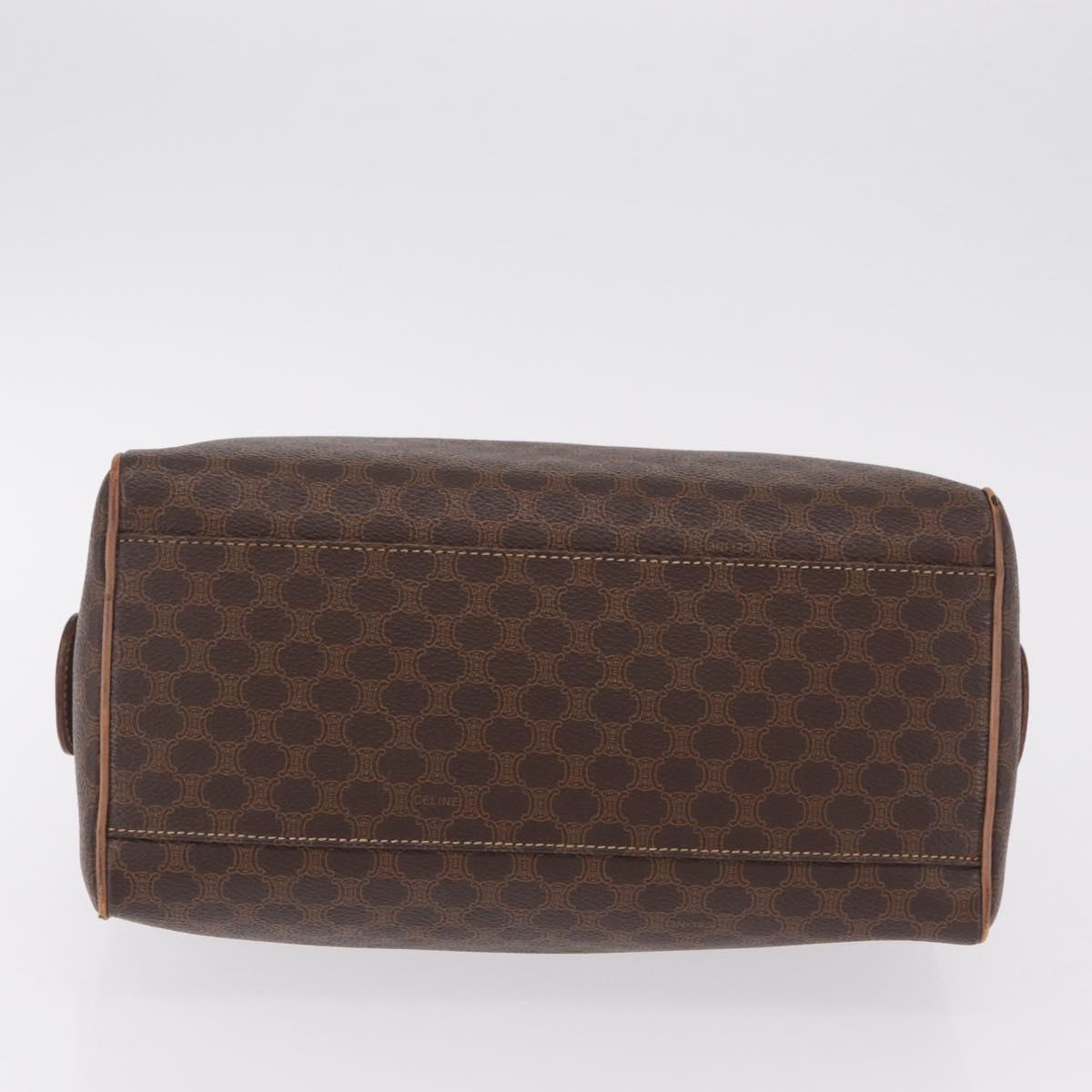 CELINE Macadam Hand Bag PVC Brown Gold Tone Auth ep16767