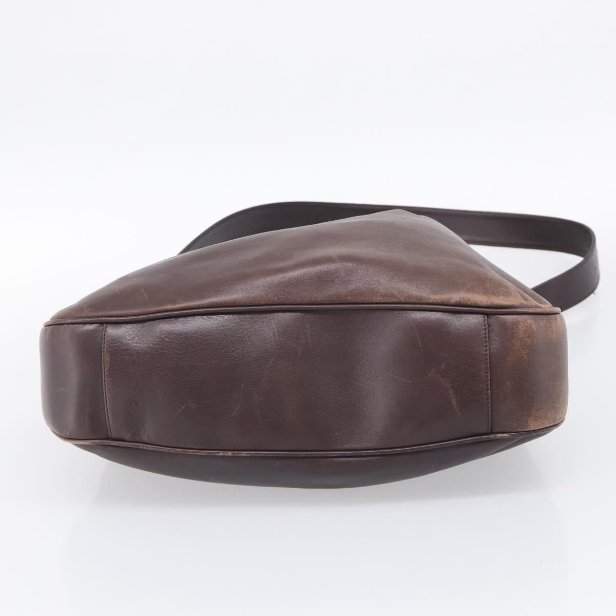 GUCCI Bamboo Hand Bag Leather 2way Brown Gold Tone 001 2123 1577 Auth ep16776
