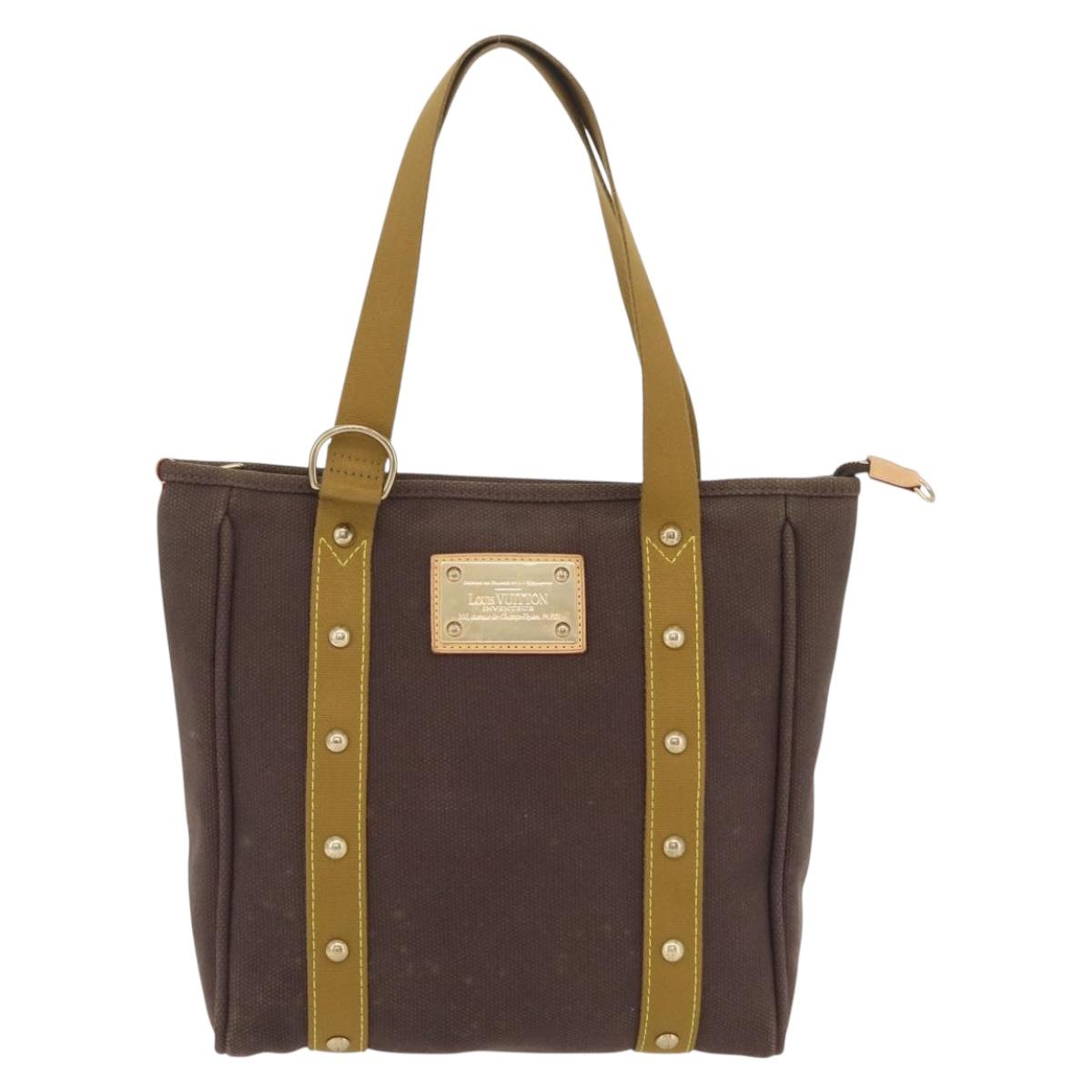 LOUIS VUITTON Antigua Cabas MM Tote Bag Canvas Brown M40086 LV Auth ep16780