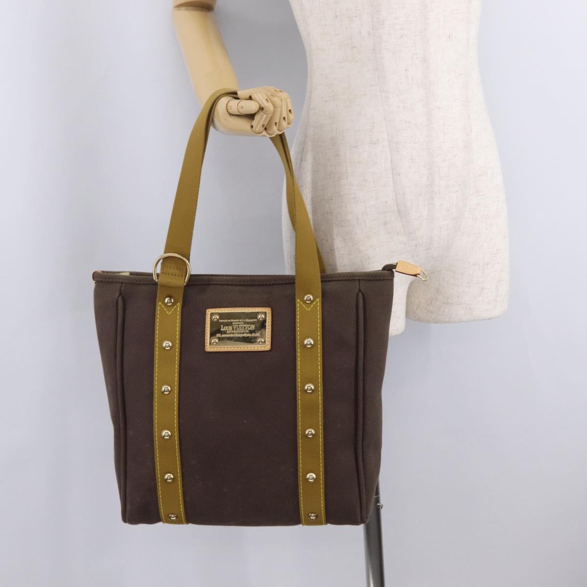 LOUIS VUITTON Antigua Cabas MM Tote Bag Canvas Brown M40086 LV Auth ep16780