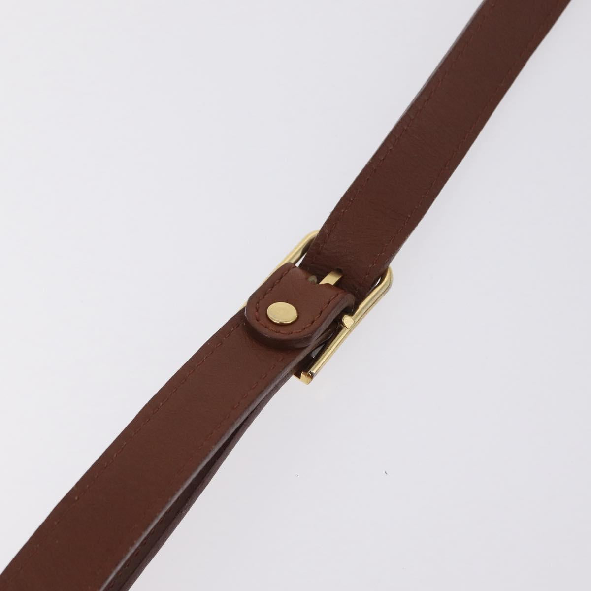 Burberrys Shoulder Bag Leather Brown Gold Tone Auth ep16784