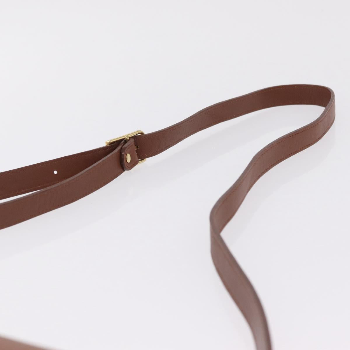 Burberrys Shoulder Bag Leather Brown Gold Tone Auth ep16784