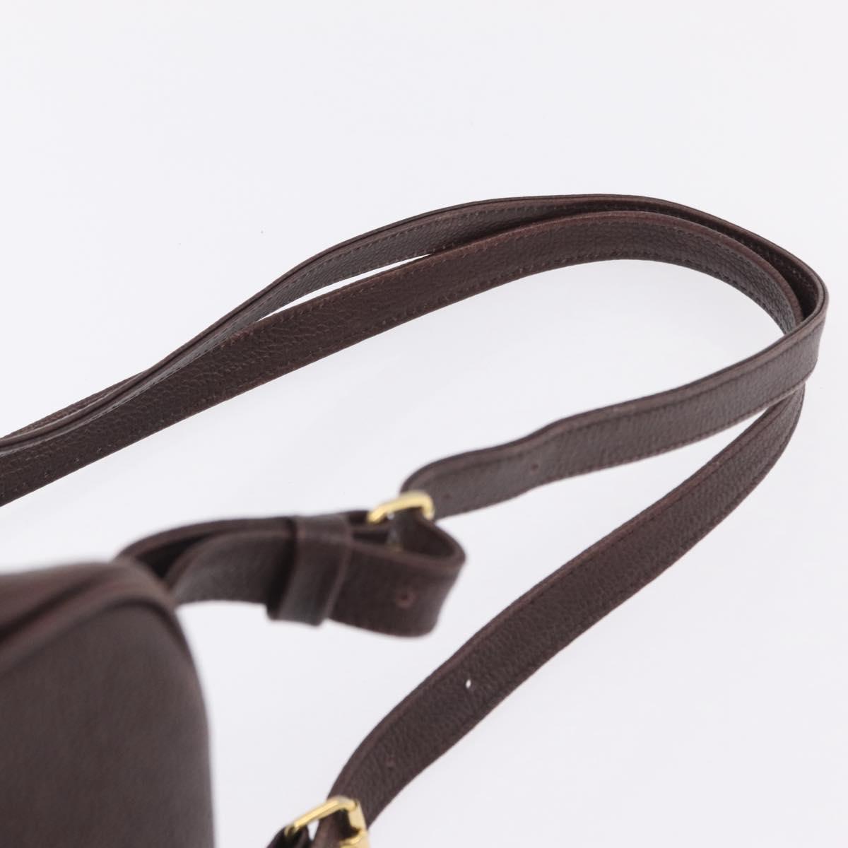 Saint Laurent Backpack Leather Brown Gold Auth ep16787