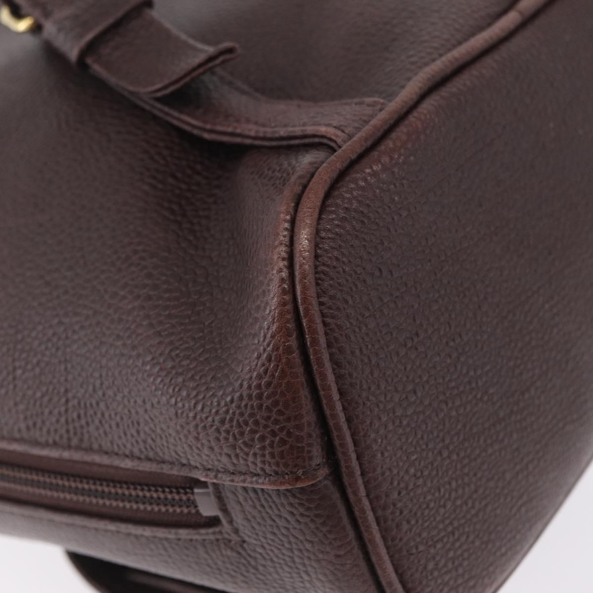 Saint Laurent Backpack Leather Brown Gold Auth ep16787