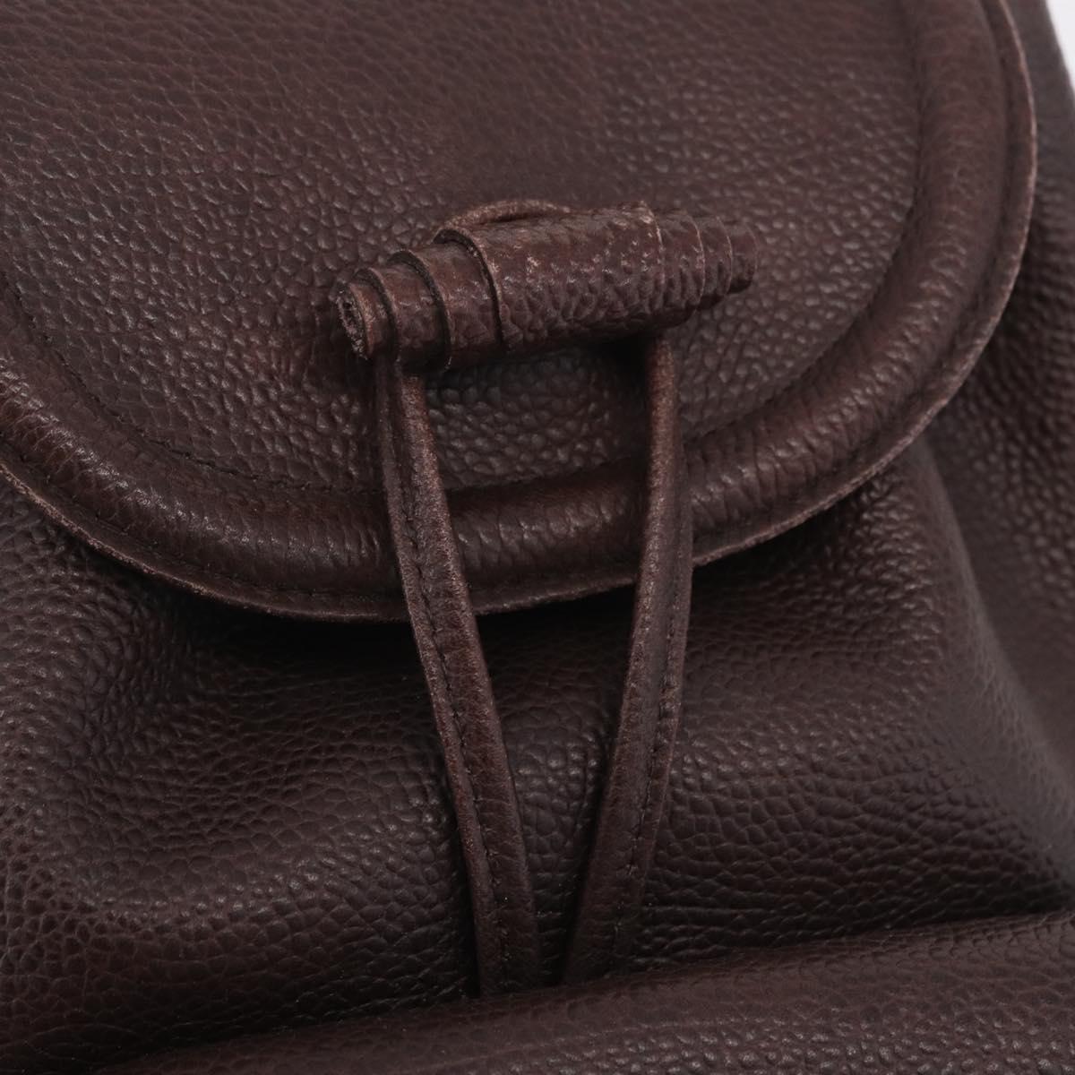 Saint Laurent Backpack Leather Brown Gold Auth ep16787