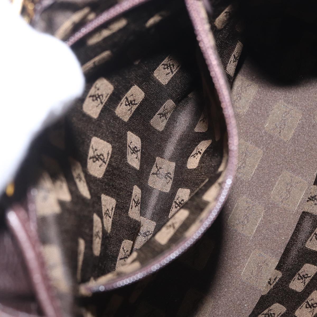 Saint Laurent Backpack Leather Brown Gold Auth ep16787