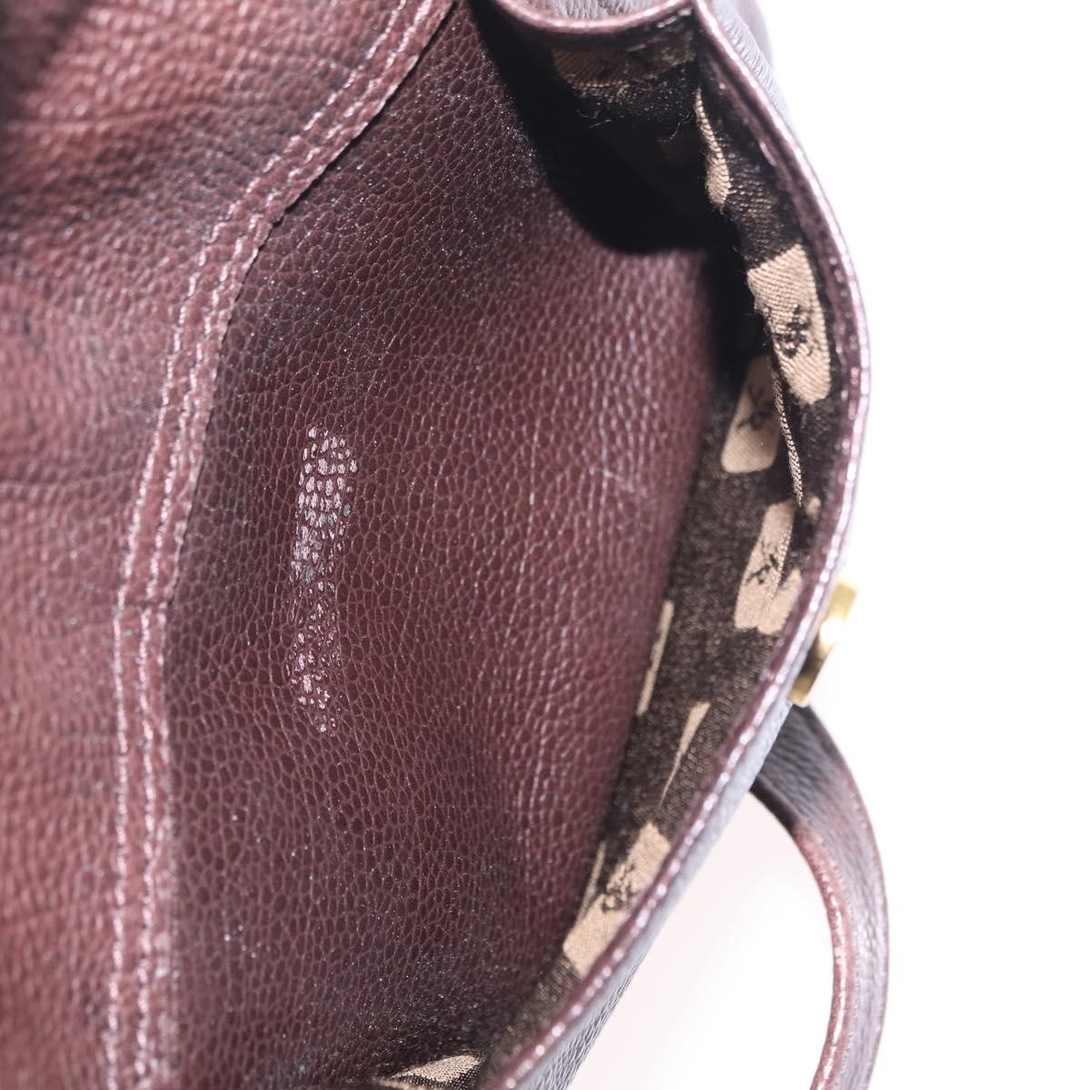 Saint Laurent Backpack Leather Brown Gold Auth ep16787
