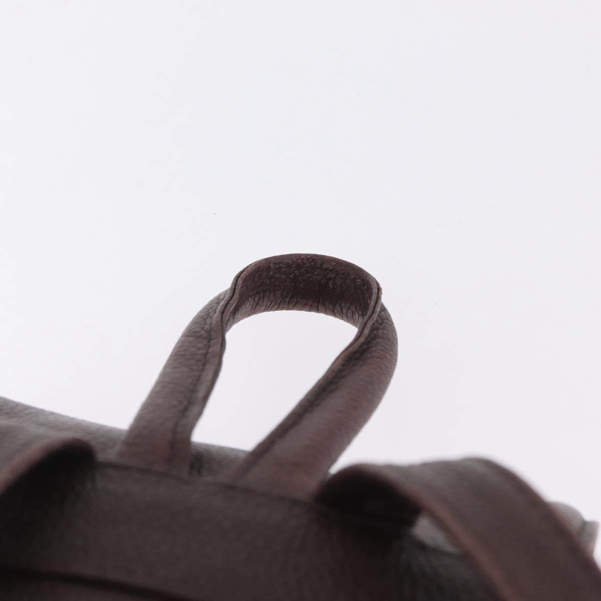 Saint Laurent Backpack Leather Brown Gold Auth ep16787