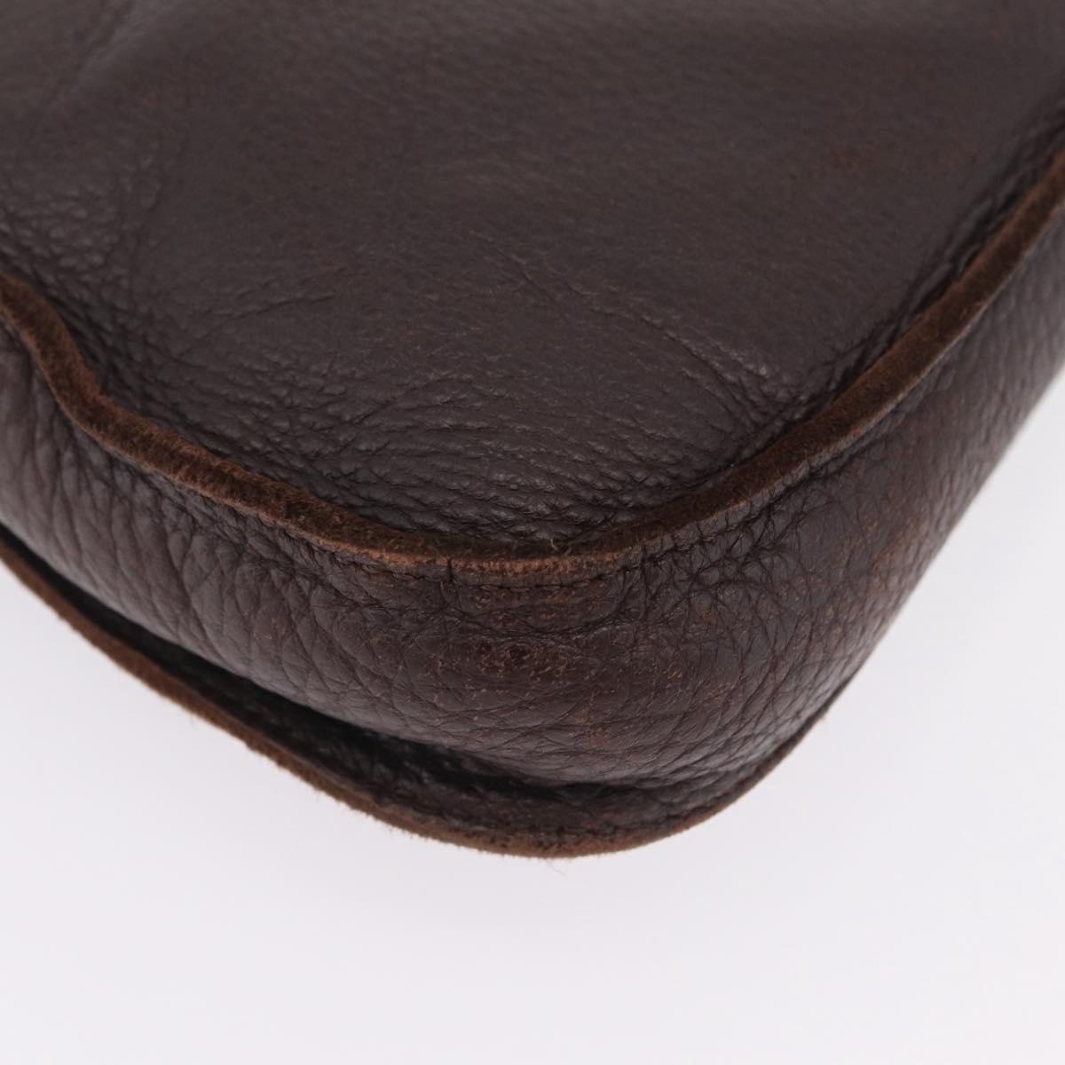 Bottega Veneta Hand Bag Leather Dark Brown Gold Auth ep16802