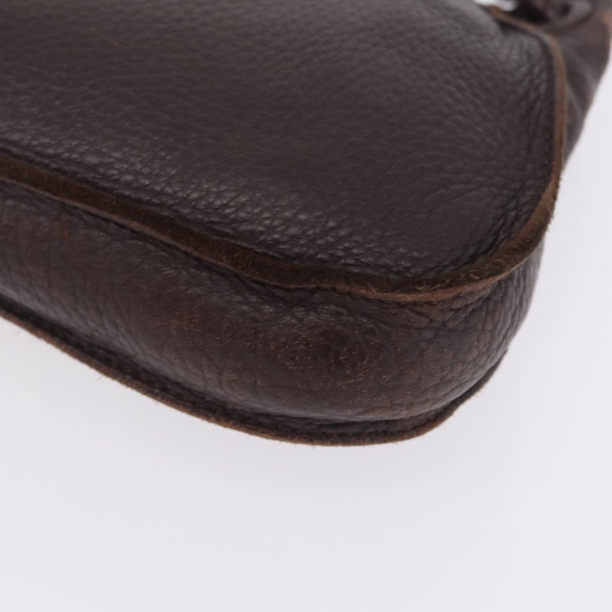 Bottega Veneta Hand Bag Leather Dark Brown Gold Auth ep16802