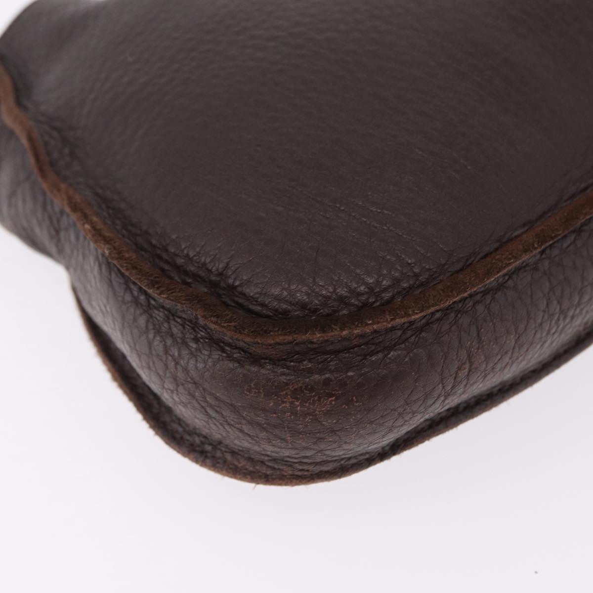 Bottega Veneta Hand Bag Leather Dark Brown Gold Auth ep16802