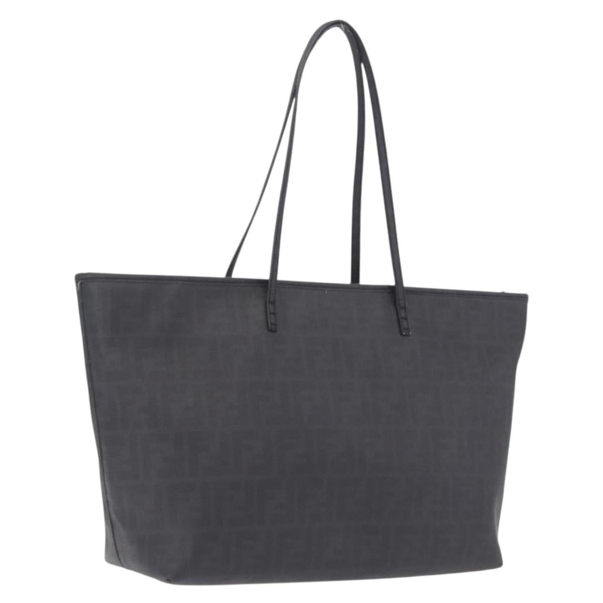 FENDI Zucca Canvas Tote Bag PVC Black Gold Auth ep16805A
