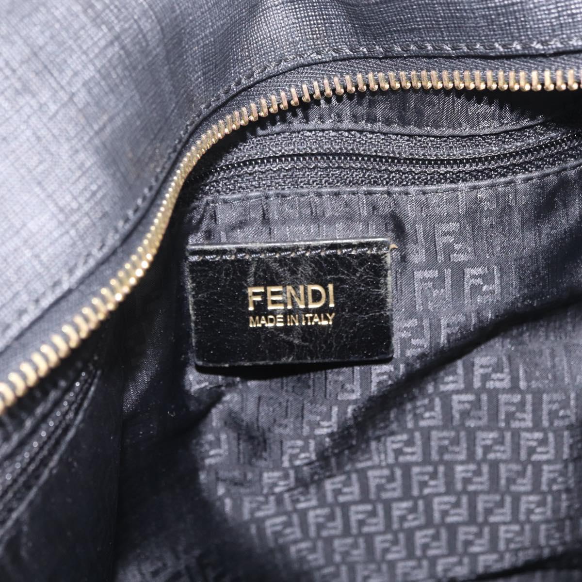 FENDI Zucca Canvas Tote Bag PVC Black Gold Auth ep16805A