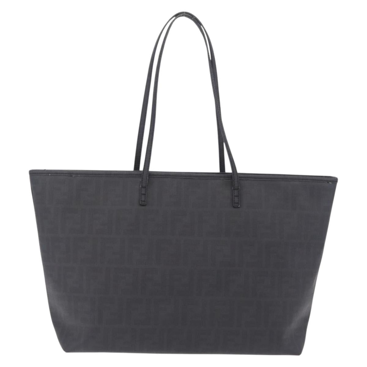 FENDI Zucca Canvas Tote Bag PVC Black Gold Auth ep16805A