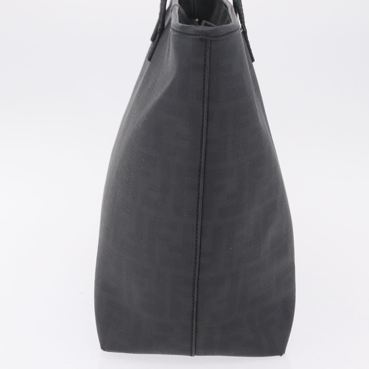 FENDI Zucca Canvas Tote Bag PVC Black Gold Auth ep16805A